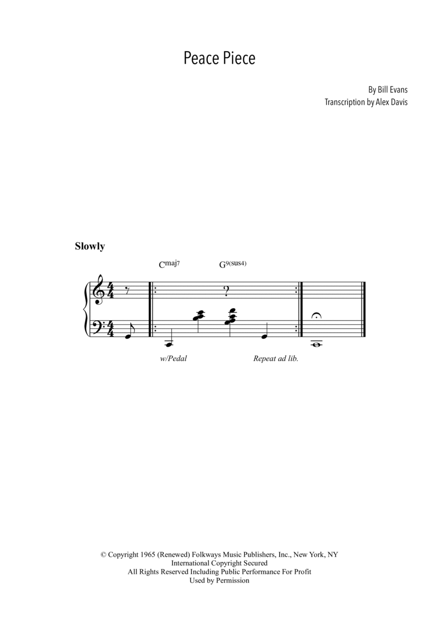 Peace Piece Piano Solo scores gallery preview page 1