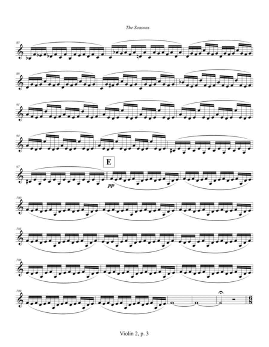 String Quartet No. 12 ... The Seasons (2010) Violin 2 String Quartet scores gallery preview page 3