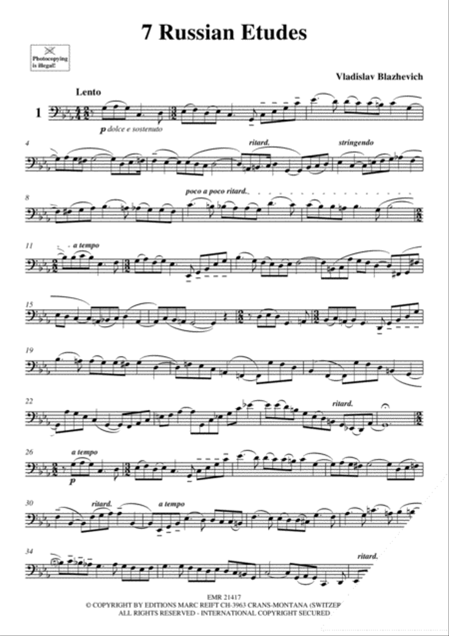 7 Russian Etudes Trombone scores gallery preview page 3