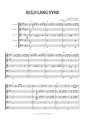 Auld Lang Syne • New Year's Anthem | Brass Quintet sheet music with chords