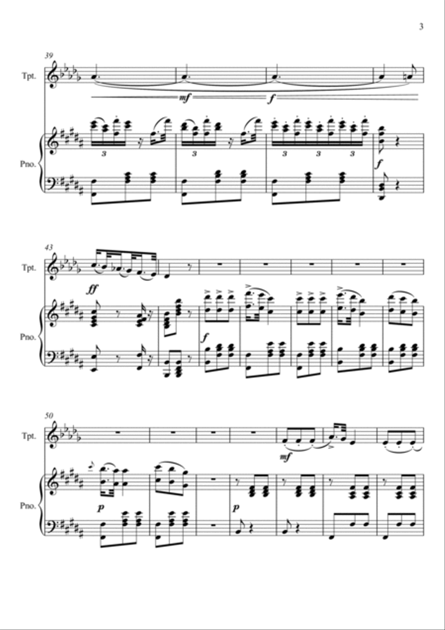 Giuseppe Verdi - La donna e mobile (Rigoletto) Trumpet Solo Trumpet Solo scores gallery preview page 3