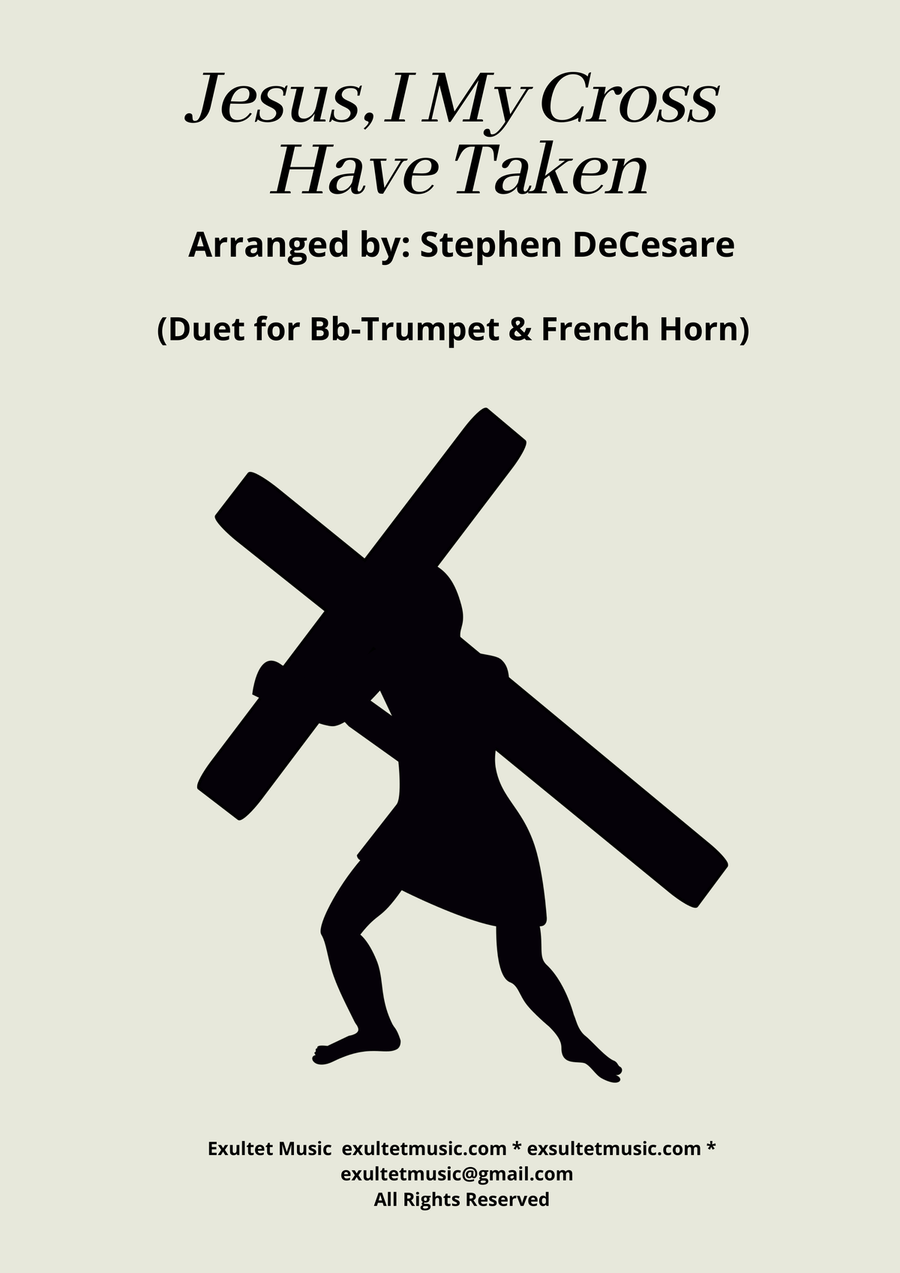 Jesus, I My Cross Have Taken (Duet for Bb-Trumpet and French Horn) Brass Duet scores gallery preview page 1