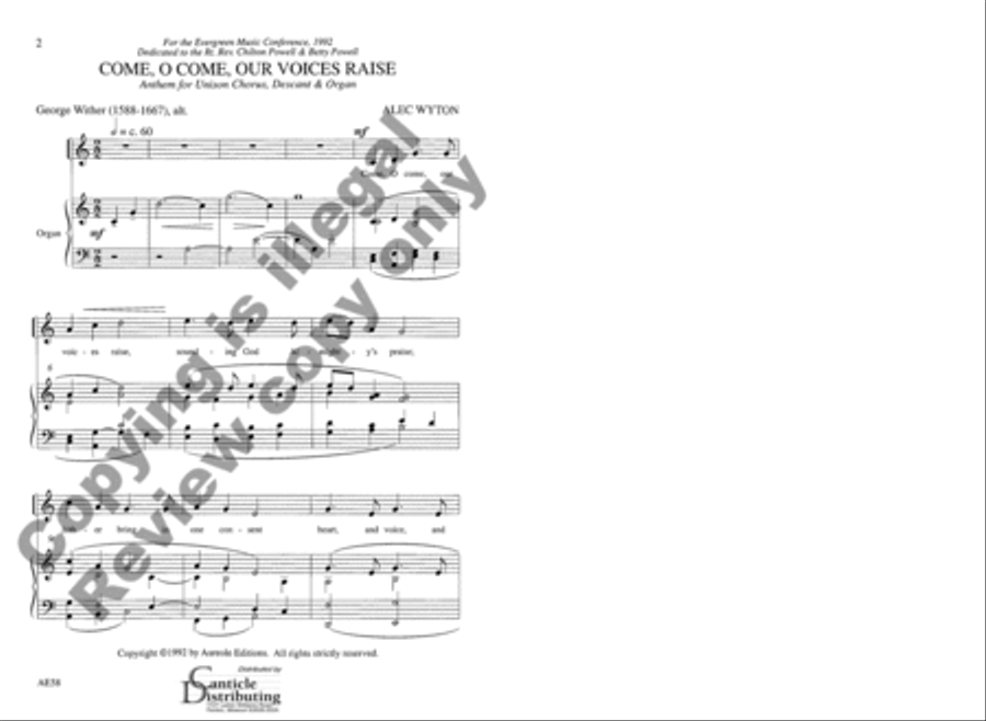 Come, O Come Unison Choir scores gallery preview page 3