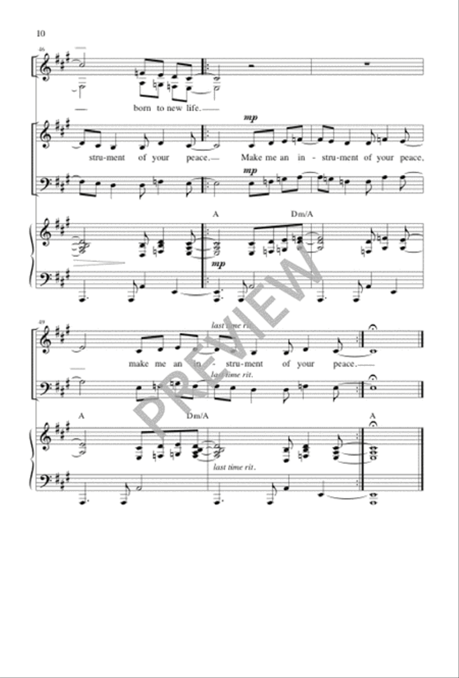 Make Me an Instrument of Your Peace 2-Part scores gallery preview page 10