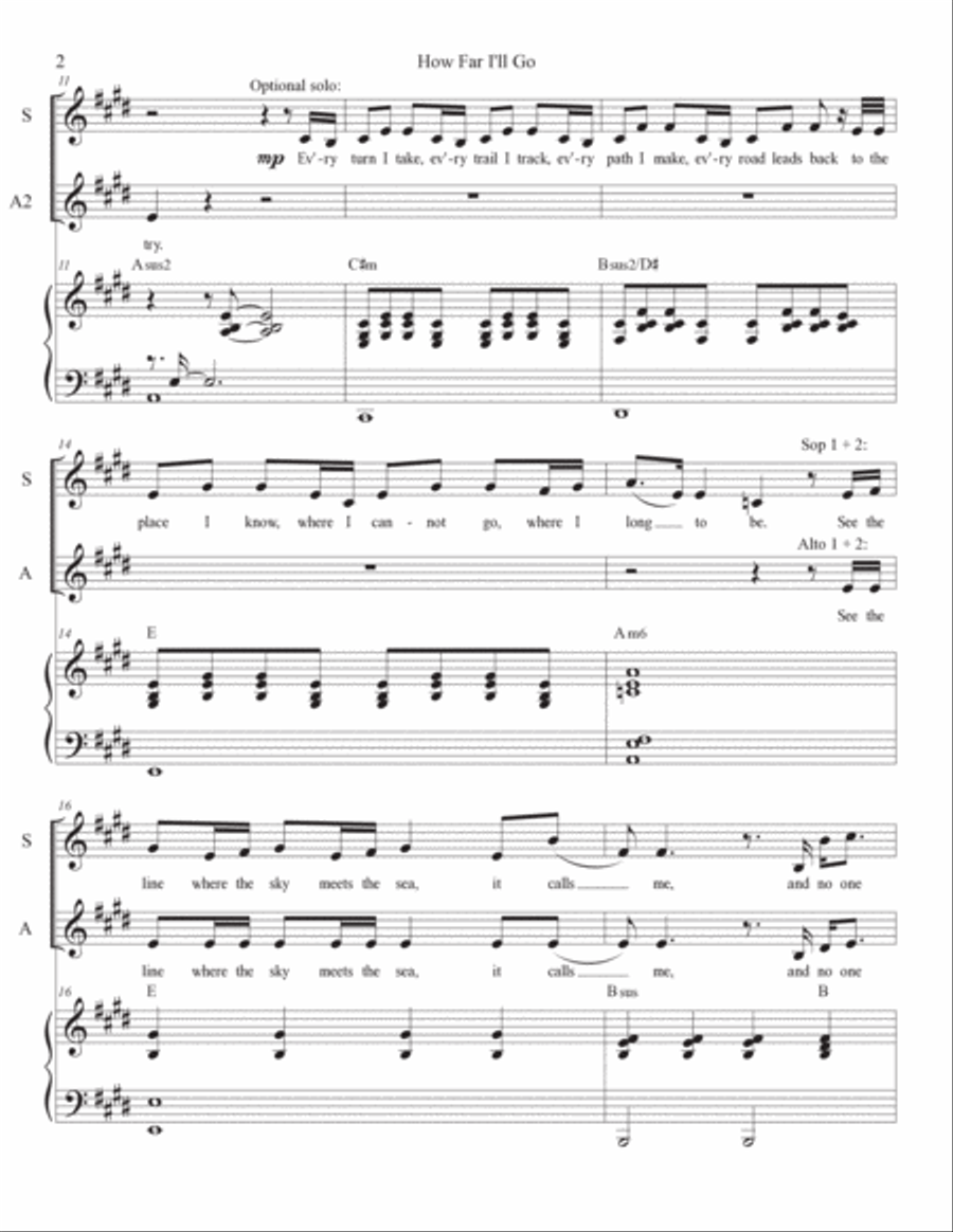How Far I'll Go 4-Part scores gallery preview page 2