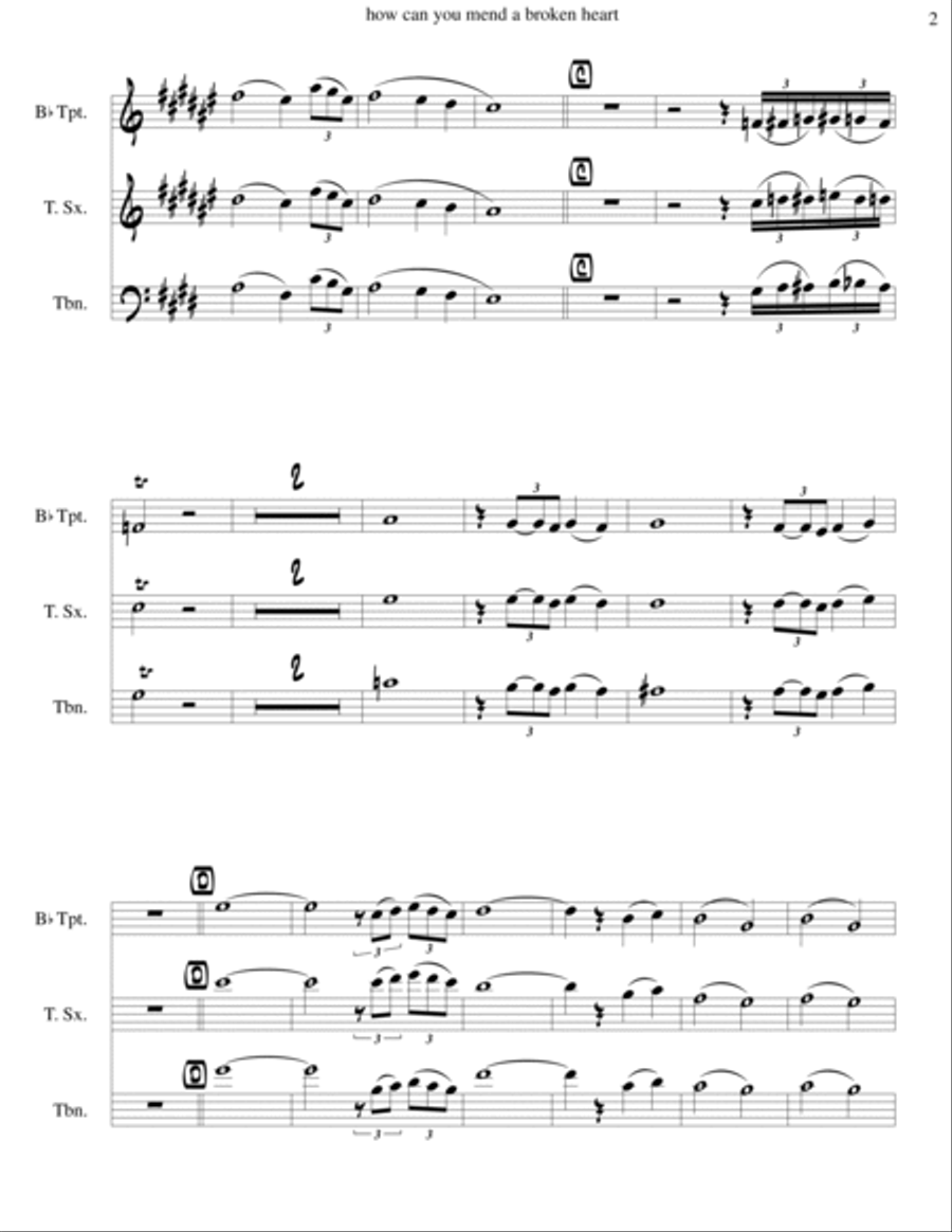 How Can You Mend A Broken Heart Small Ensemble scores gallery preview page 3