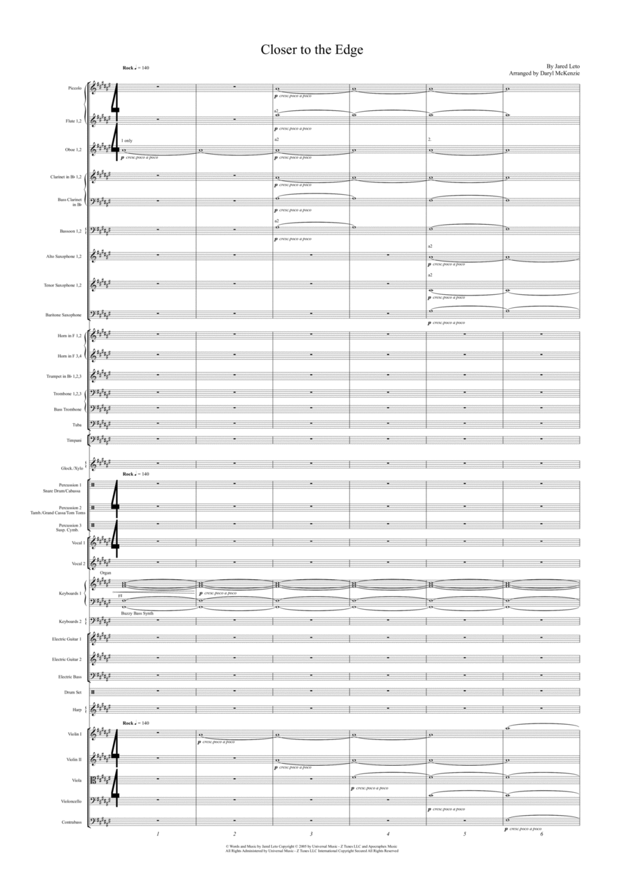 Closer To The Edge Full Orchestra scores gallery preview page 1