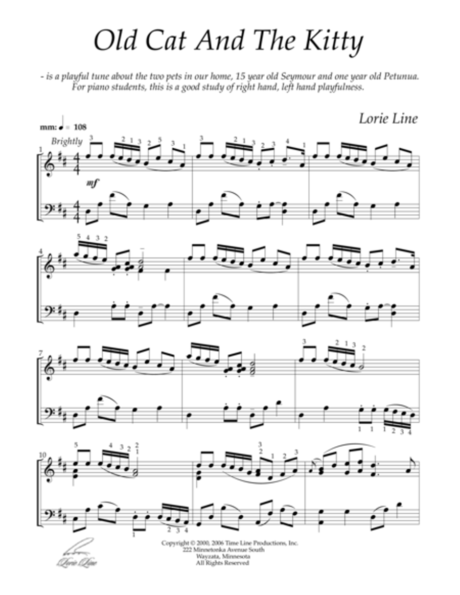 Old Cat And The Kitty Piano Solo scores gallery preview page 2