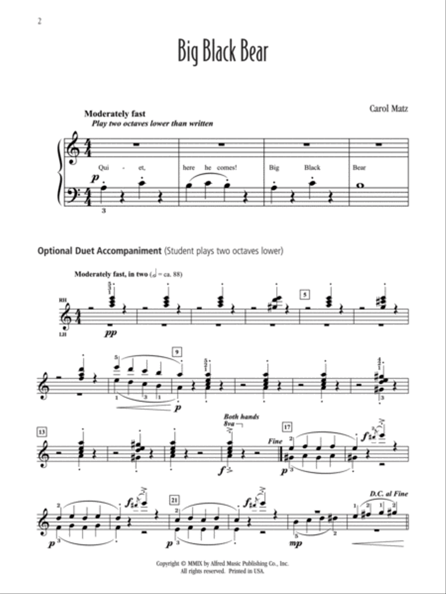 Big Black Bear Easy Piano scores gallery preview page 2