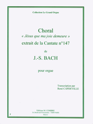 Choral Jesus que ma joie demeure extr. Cantate No. 147