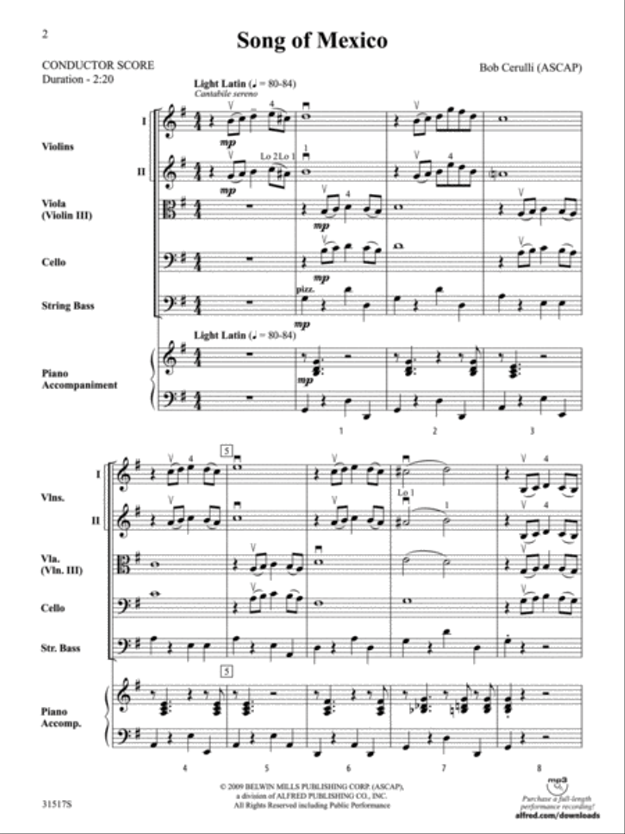 Song of Mexico String Orchestra scores gallery preview page 2