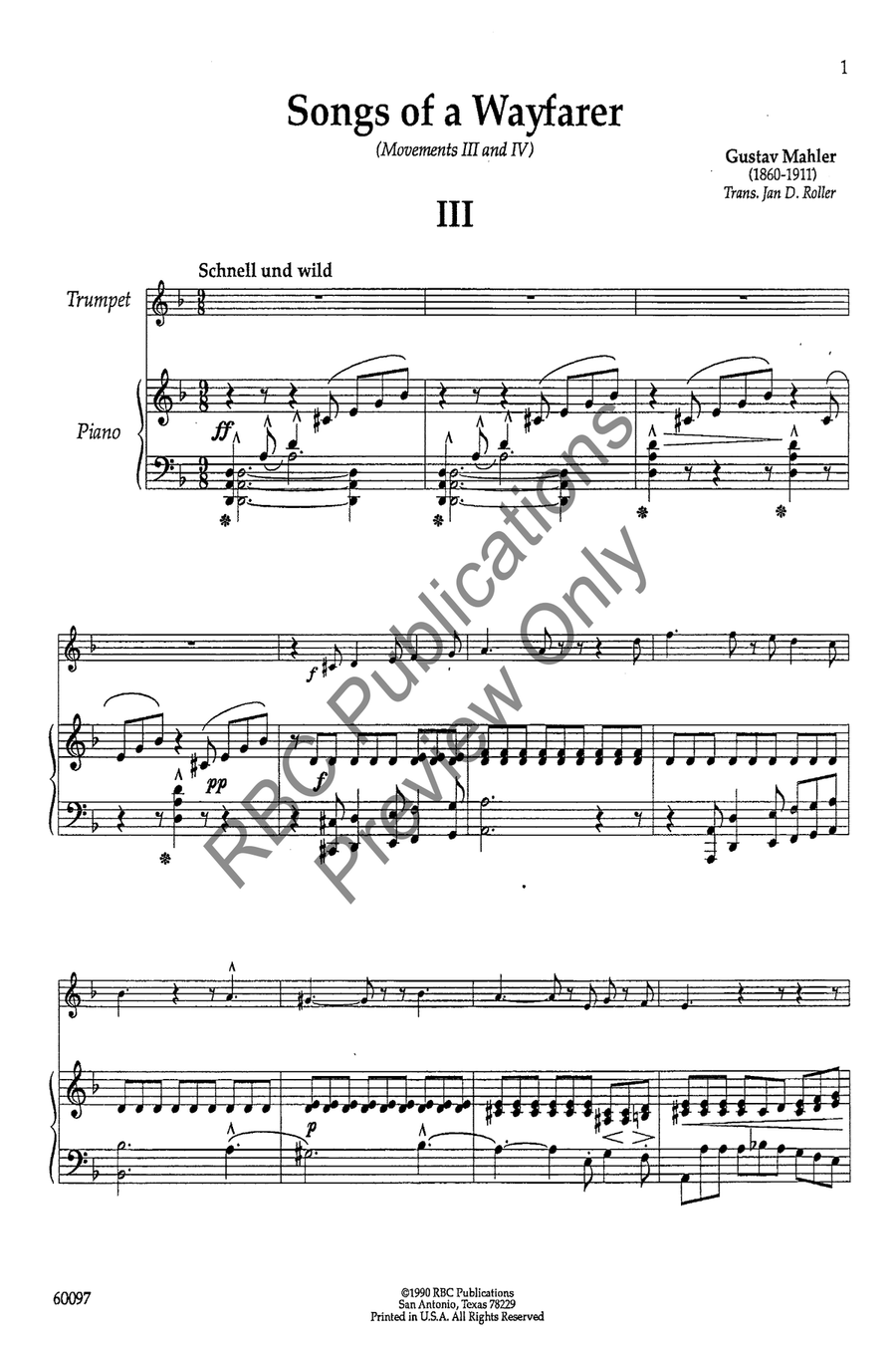 Songs Of A Wayfarer Mvts III and IV Set of Parts scores gallery preview page 4
