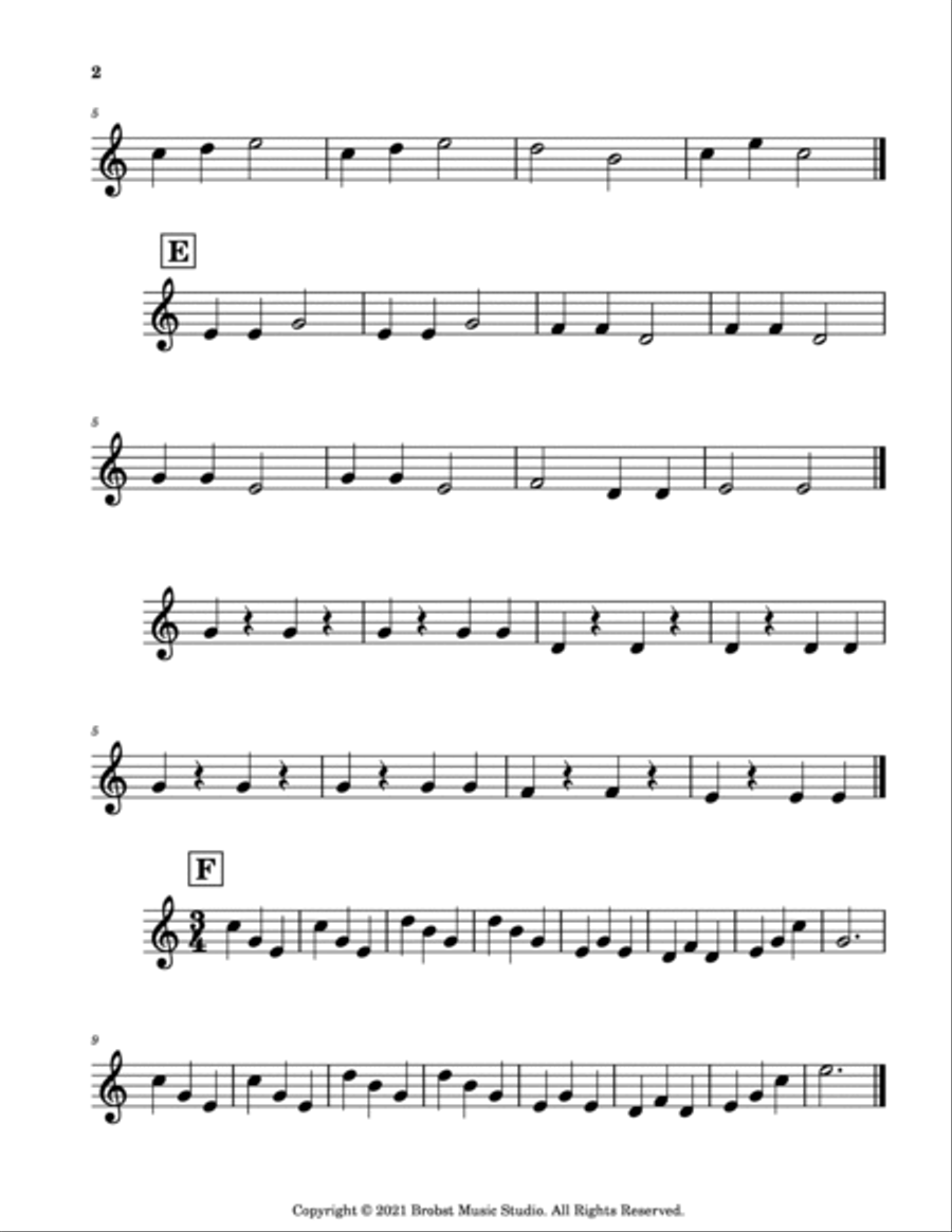 Easy Songs for Beginning Harp Duet Celtic Harp scores gallery preview page 2