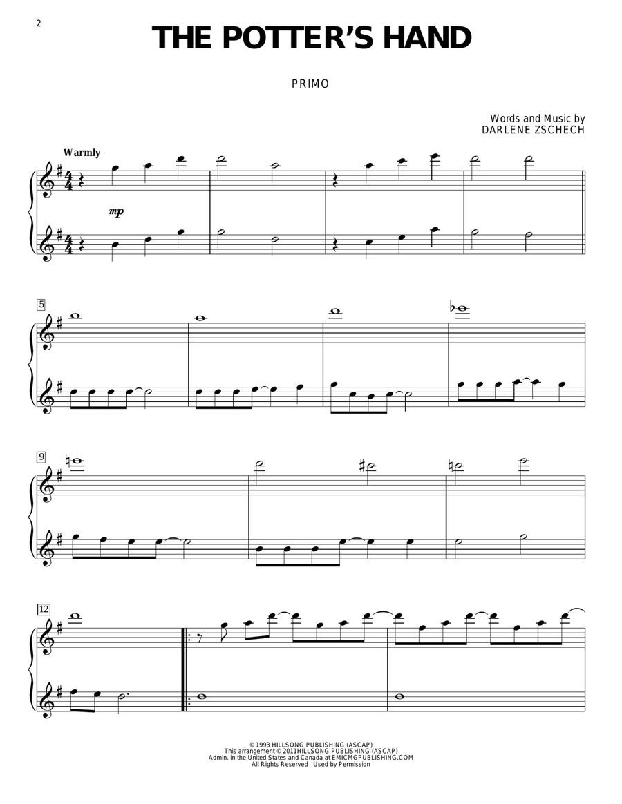 The Potter's Hand The Potter's Hand Piano Duet scores gallery preview page 2