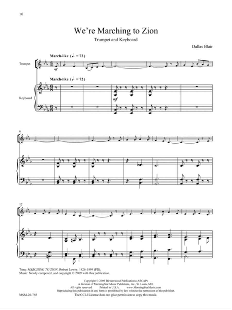 Savior, Like a Shepherd Lead Us Three Hymn Settings for Trumpet and Organ Trumpet scores gallery preview page 6