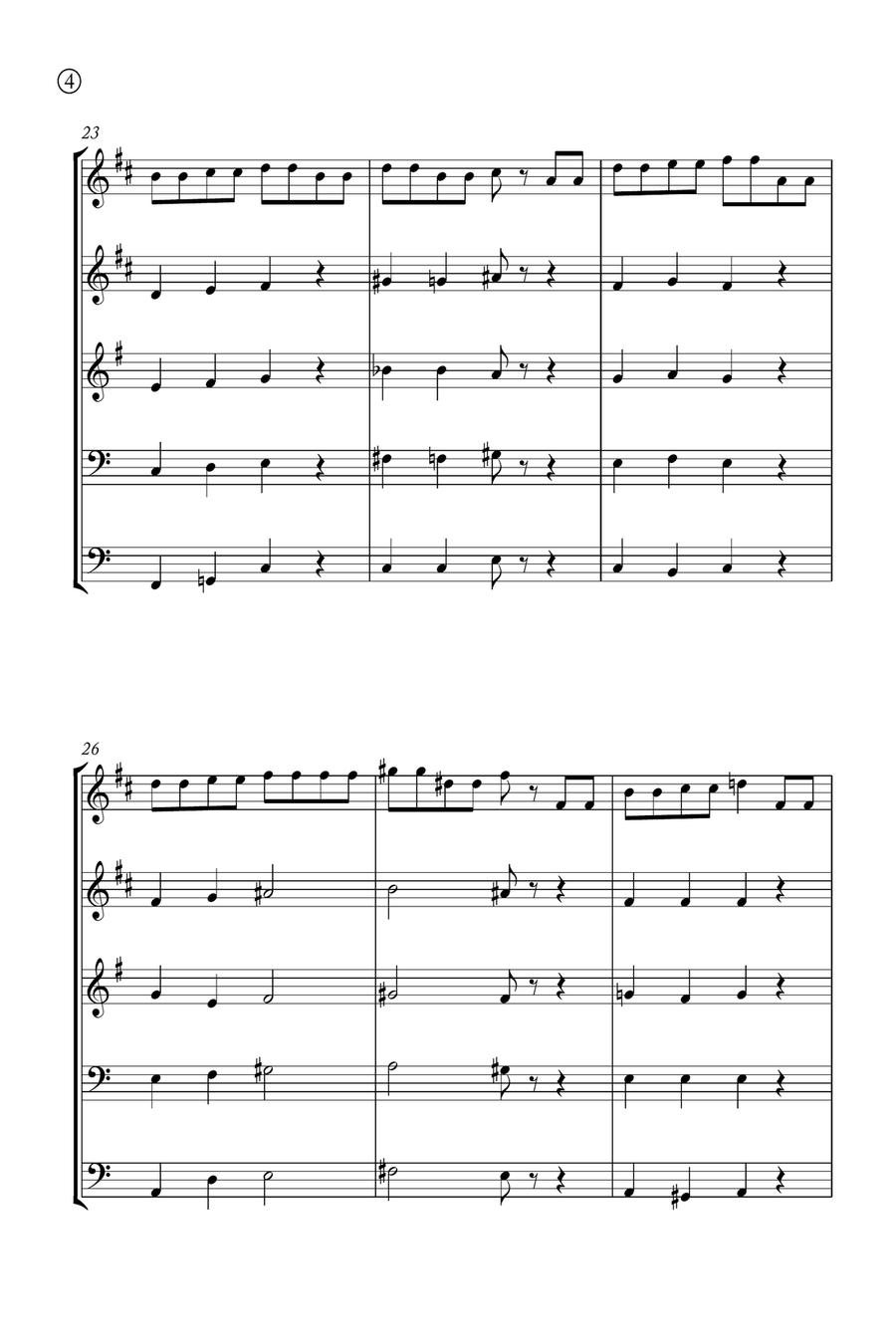 Hymne A L'amour Brass Quintet scores gallery preview page 4