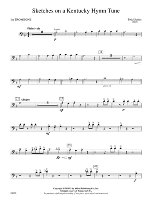 Sketches on a Kentucky Hymn Tune: 1st Trombone