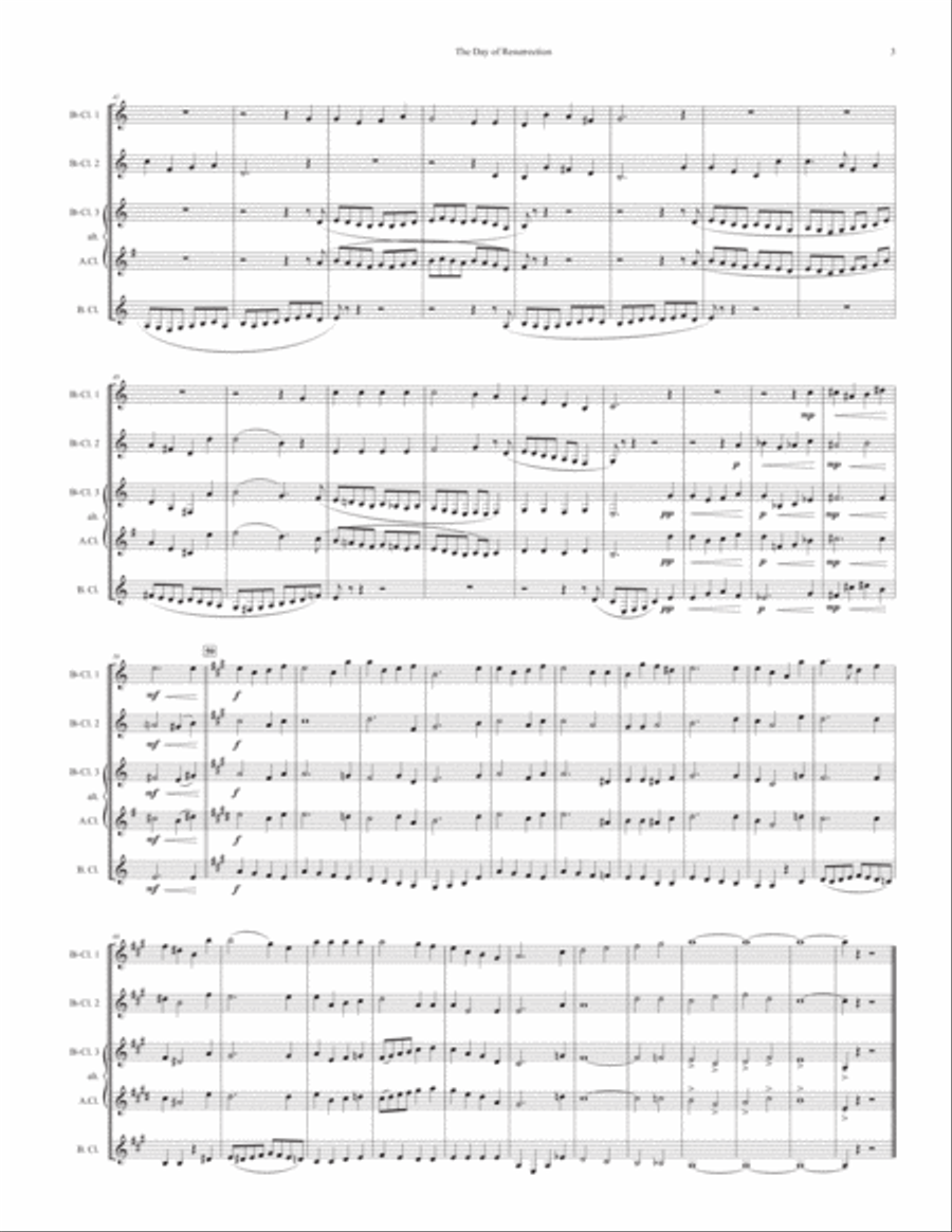 The Day of Resurrection (for Clarinet Quartet) Clarinet Quartet scores gallery preview page 3