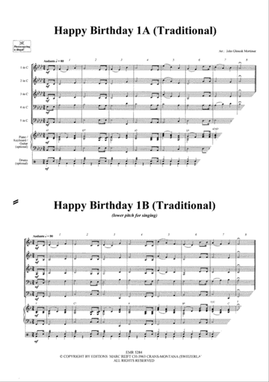 Happy Birthday Concert Band scores gallery preview page 3