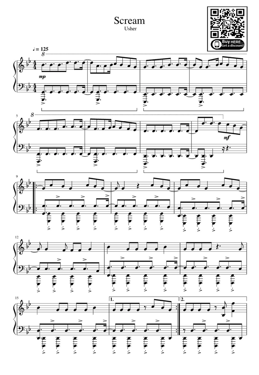 Scream Scream Easy Piano scores gallery preview page 1
