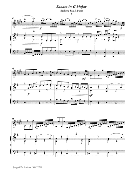 Telemann: Four Sonatas for Baritone Sax & Piano image number null