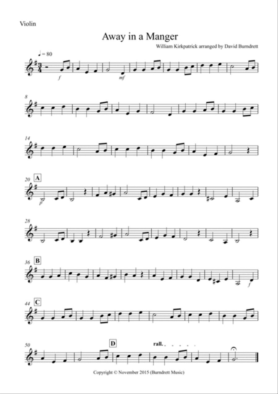 Away in a Manger for String Trio String Trio scores gallery preview page 3