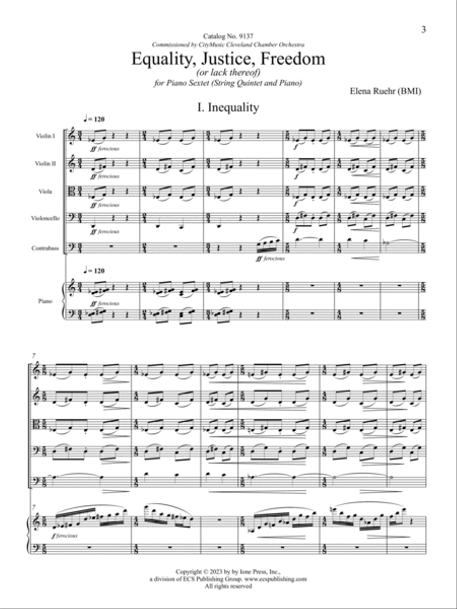 Equality, Justice, Freedom Chamber Music scores gallery preview page 5