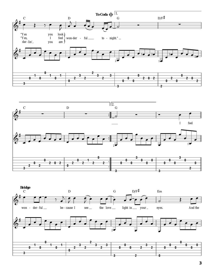 Wonderful Tonight Acoustic Guitar scores gallery preview page 3