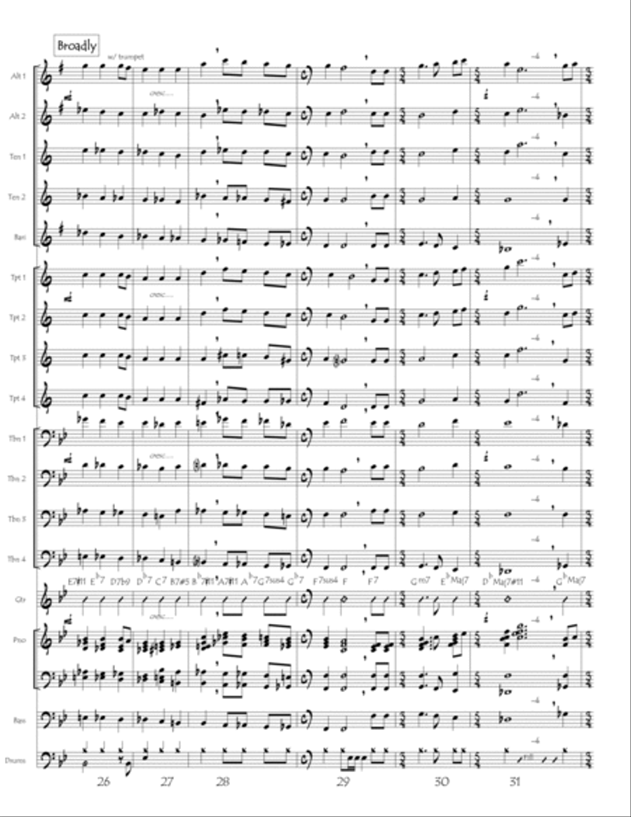 The Star Spangled Banner (digital print) Jazz Ensemble scores gallery preview page 4