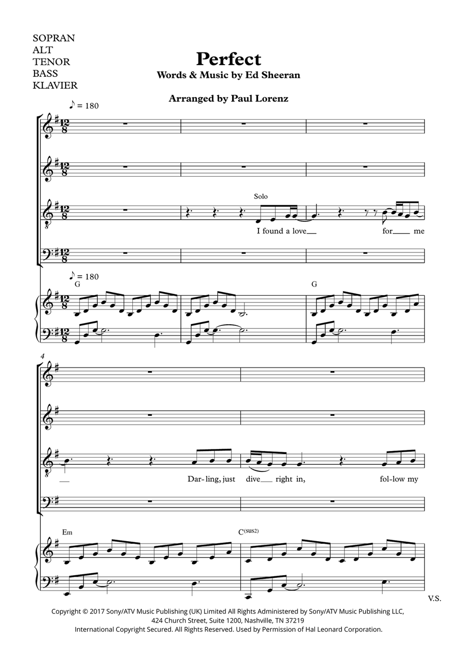 Perfect Symphony 4-Part scores gallery preview page 1