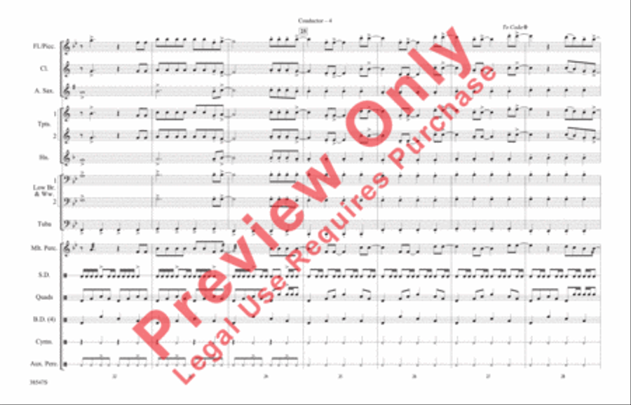 The Edge of Glory Marching Band scores gallery preview page 5