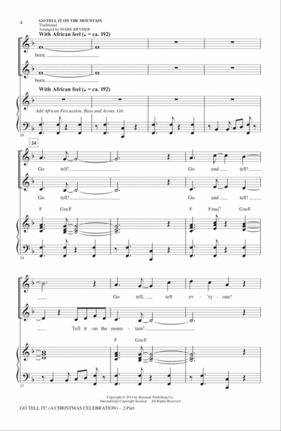 Go Tell It On The Mountain 2-Part scores gallery preview page 3