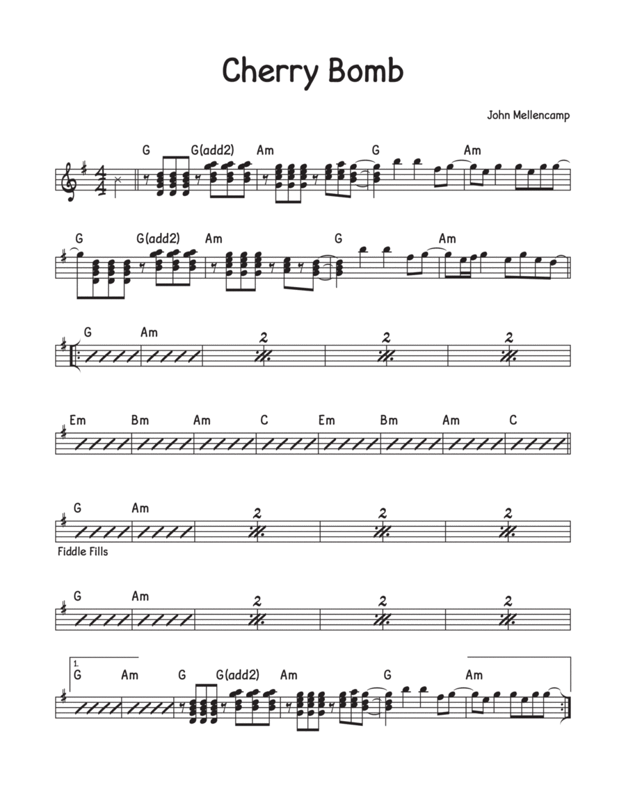 Cherry Bomb Piano, Vocal, Guitar scores gallery preview page 1