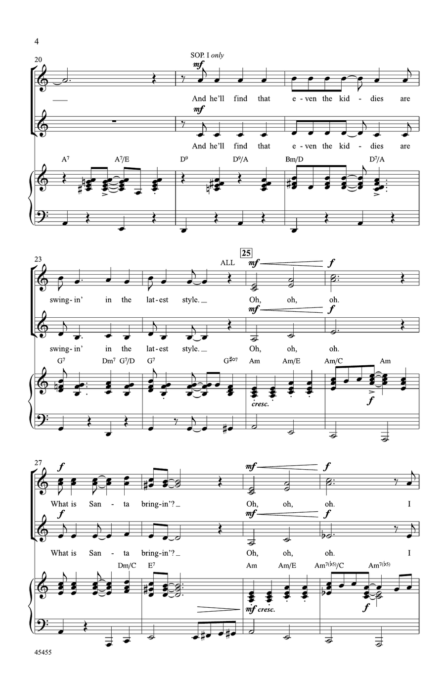 What Will Santa Claus Say? by Louis Prima Choir - Digital Sheet Music page 3