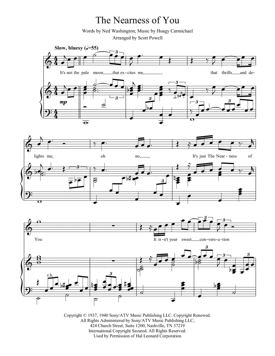 The Nearness Of You Voice scores gallery preview page 1