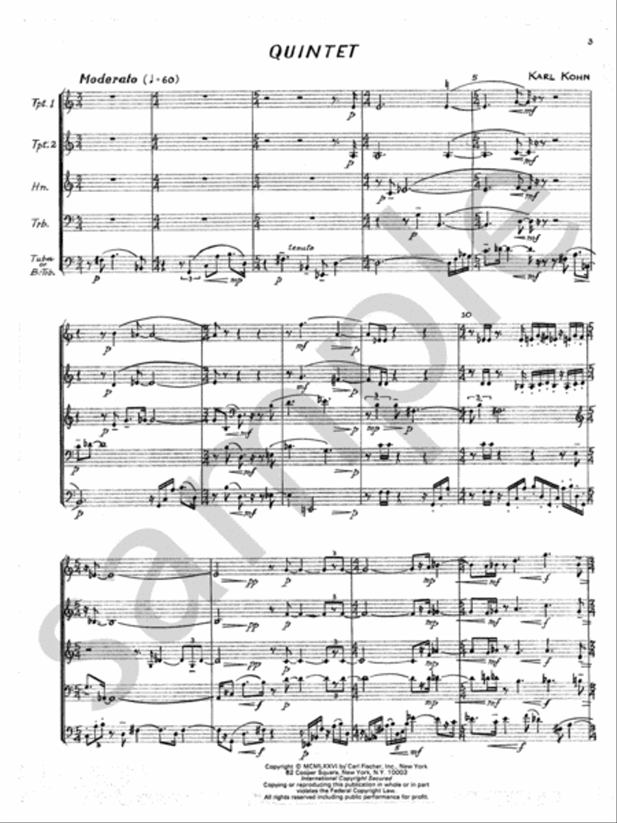 Quintet-Brass Quintet Quintet-Brass Quintet Brass Quintet scores gallery preview page 5
