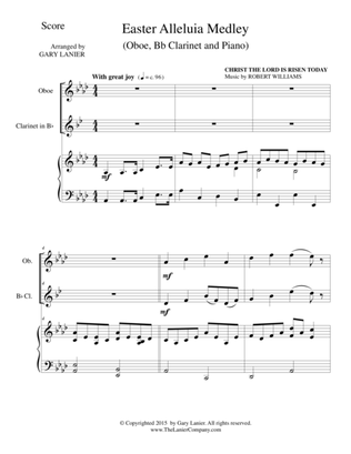 EASTER ALLELUIA MEDLEY (Trio – Oboe, Bb Clarinet/Piano) Score and Parts