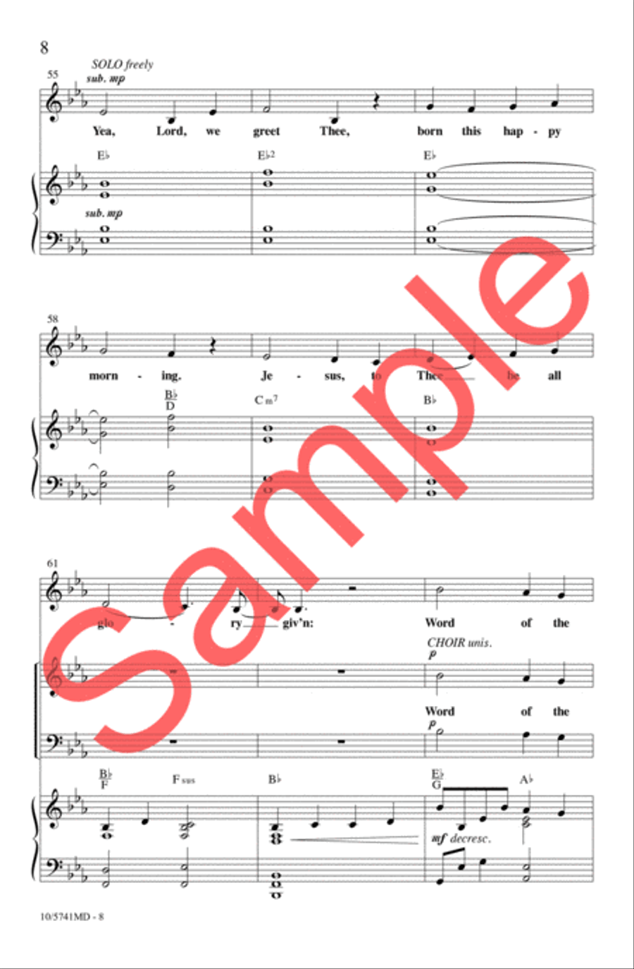 O Come, All Ye Faithful (His Name Shall Be) 4-Part scores gallery preview page 8