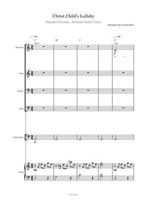 Christ Child's Lullaby (Taladh Chriosda) - SATB, cello and piano with parts page