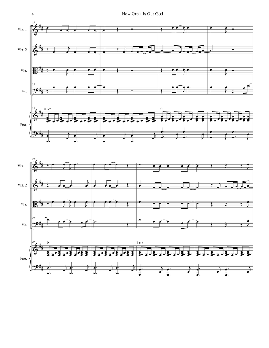 How Great Is Our God String Quartet scores gallery preview page 4