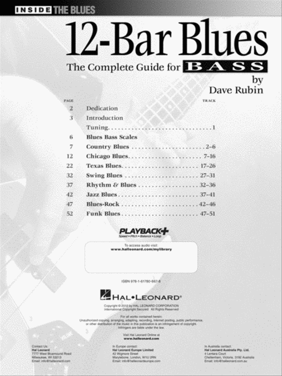 12-Bar Blues Bass Guitar Tablature scores gallery preview page 2