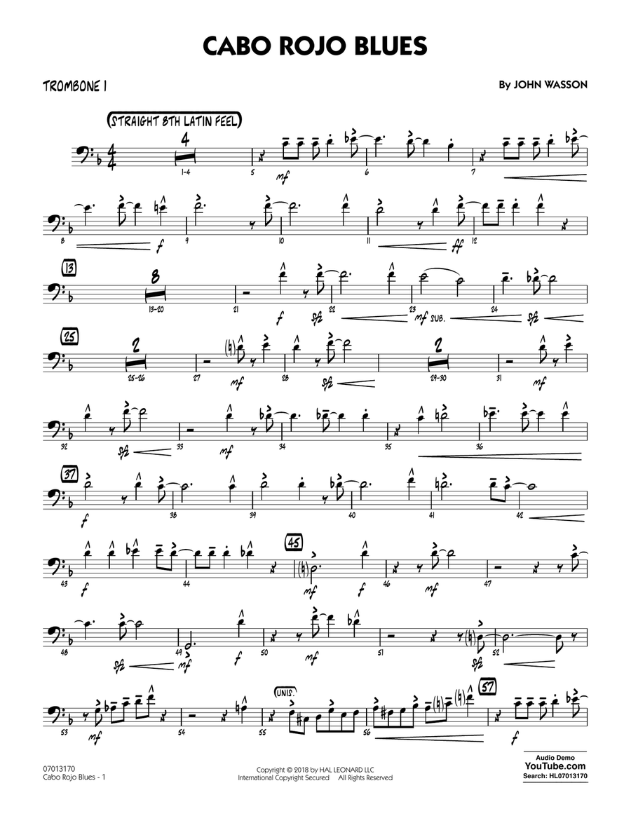 Cabo Rojo Blues - Trombone 1