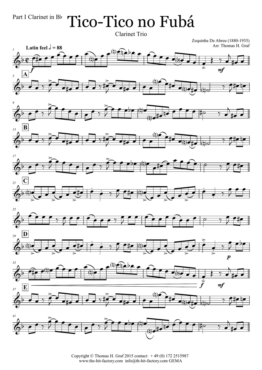 Tico-Tico no Fubá - Choro - Clarinet Trio Clarinet Trio scores gallery preview page 5