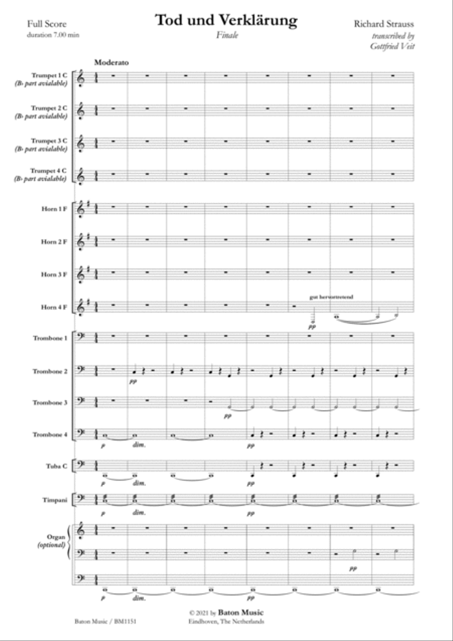Tod und Verklärung Brass Ensemble scores gallery preview page 2
