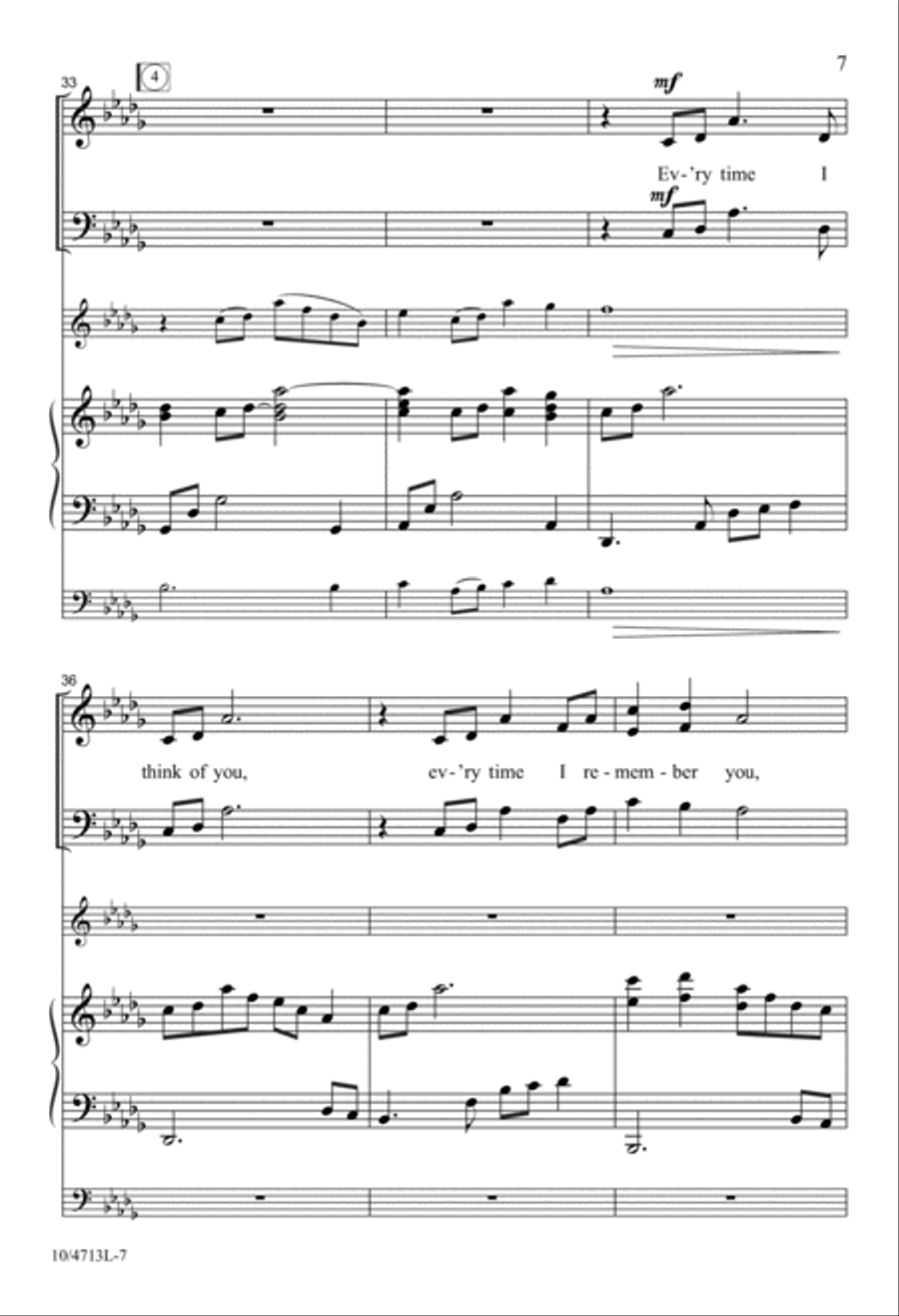Every Time I Think of You 4-Part scores gallery preview page 7