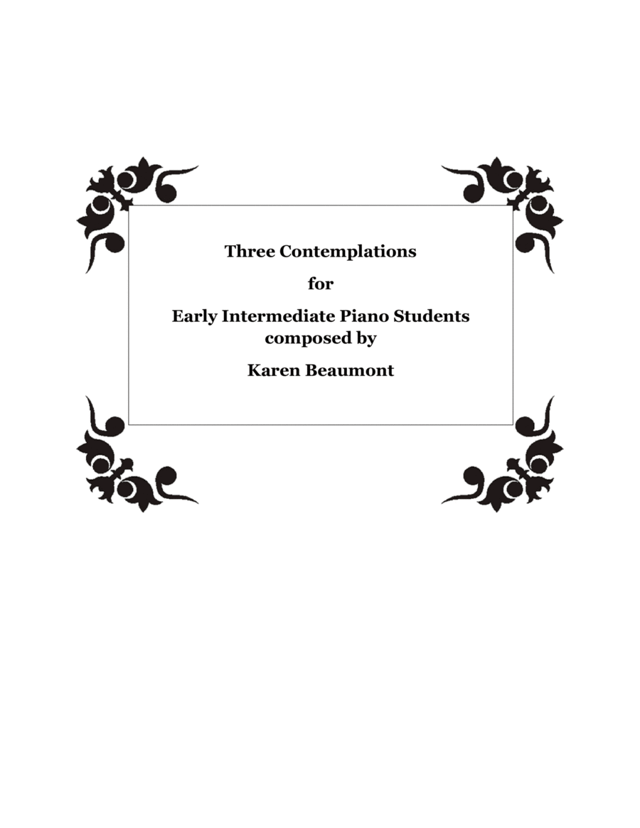 Three Contemplations for early intermediate piano students Piano Method scores gallery preview page 1