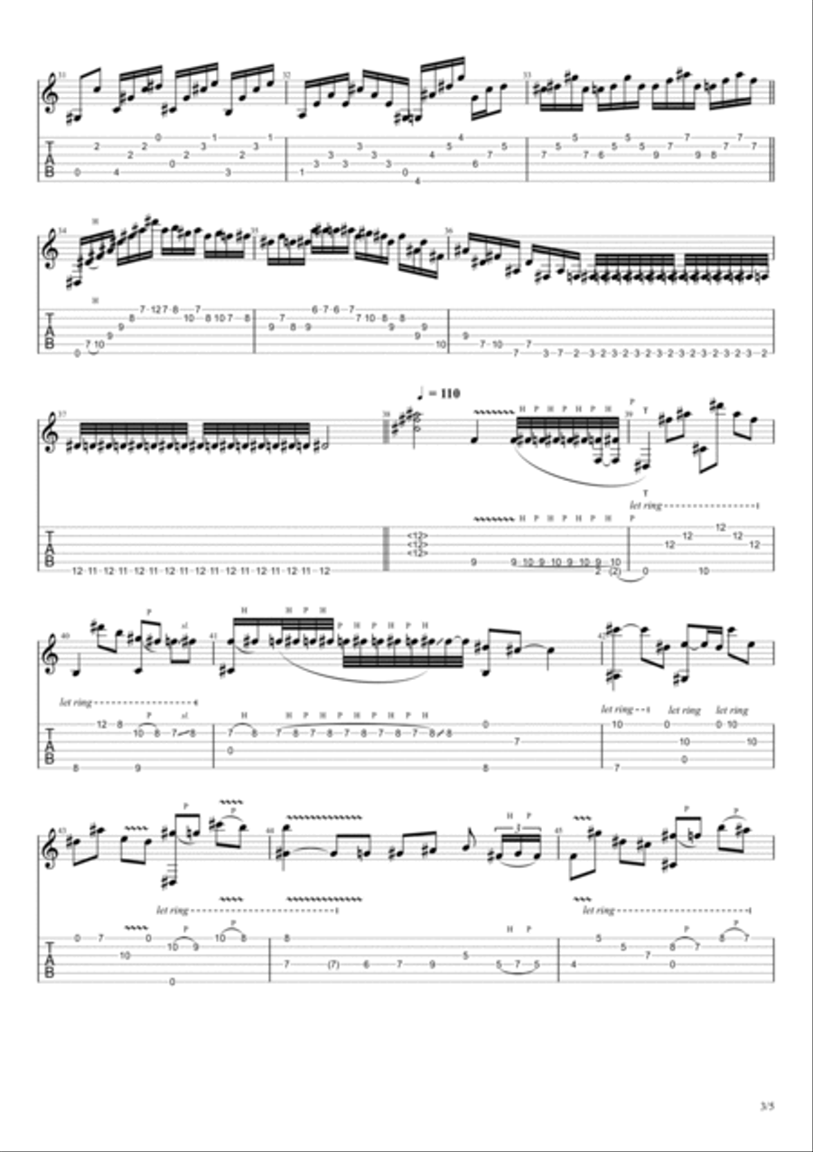 Black Star Guitar Tablature scores gallery preview page 3