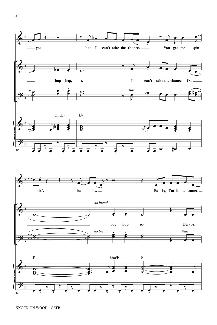 Knock On Wood 4-Part scores gallery preview page 5