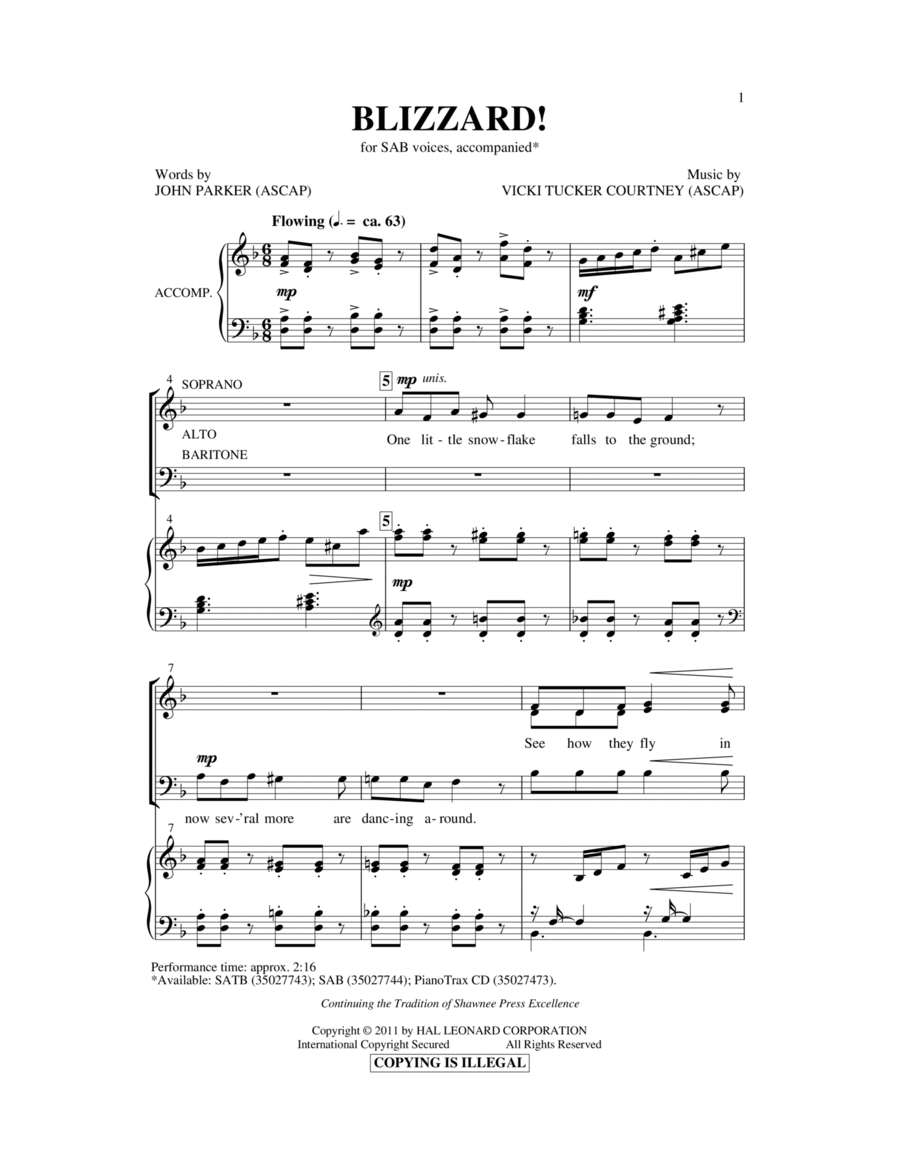 Blizzard Blizzard 3-Part scores gallery preview page 1