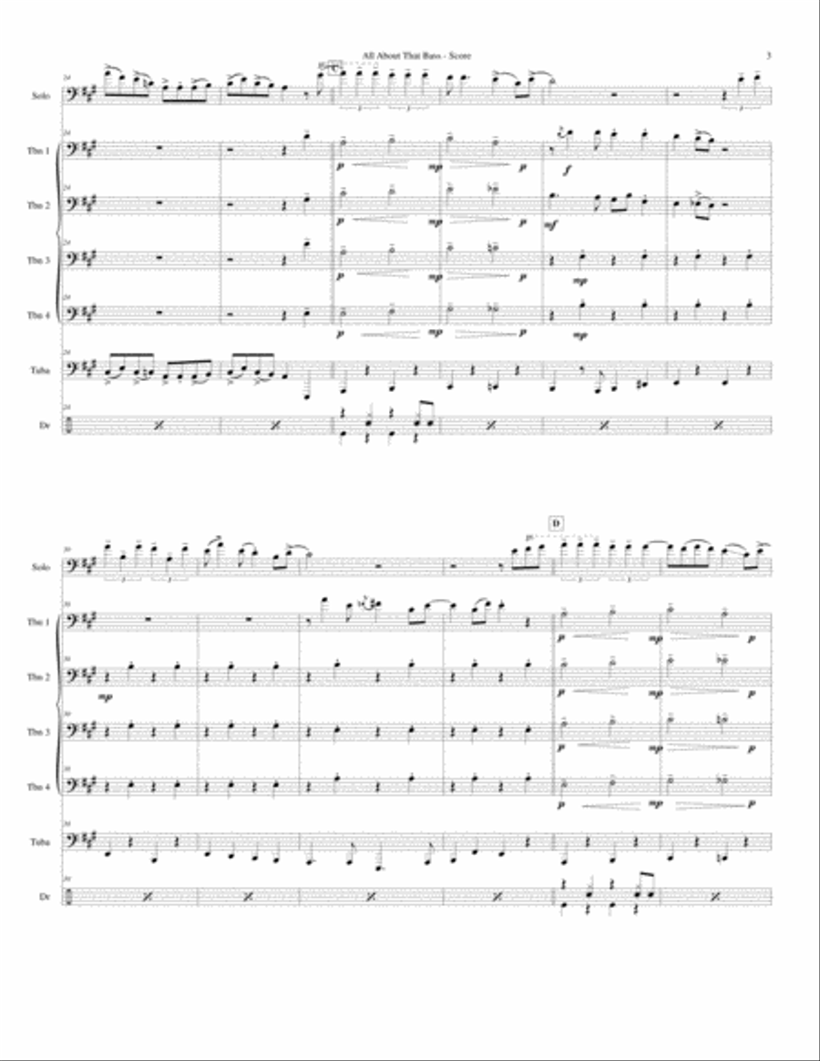 All About That Bass Brass Ensemble scores gallery preview page 3